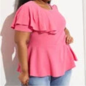 Ashley Stewart Textured Knit Peplum Top size 18 / 20 new with tags